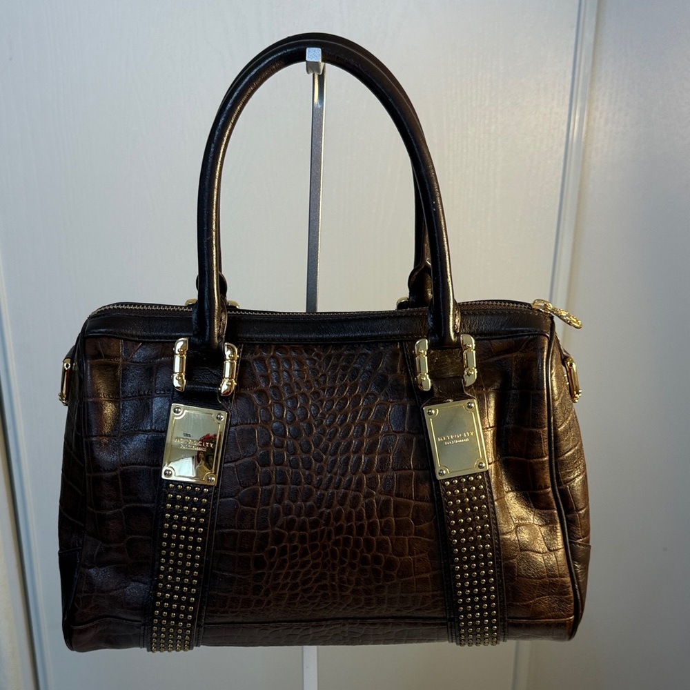 Metro City Brown Leather Tote Bag - Picture 3 of 16